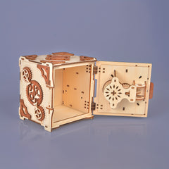 3D Wooden Puzzle Mechanical Password Safe Jewelry Box