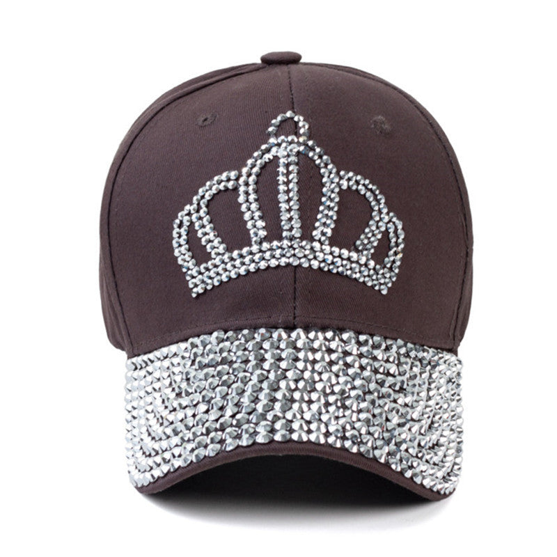 Crown Rhinestone Baseball Cap Ladies Snapback Denim Hat Valentines