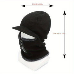 Winter Warm Knitted Ear Protection Hat and Scarf Set