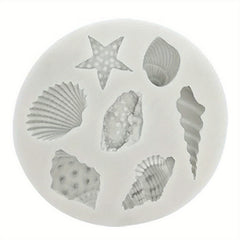 Marine Theme Fondant Silicone Mold - Seashell, Conch, Starfish, Coral