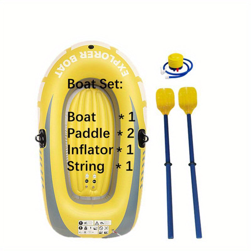 2 Person Inflatable Fishing Boat Set with Paddles, Inflator, Bracket