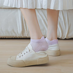 7 Pairs Soft Low Cut Women's Socks Lightweight Solid Stockings Hosiery