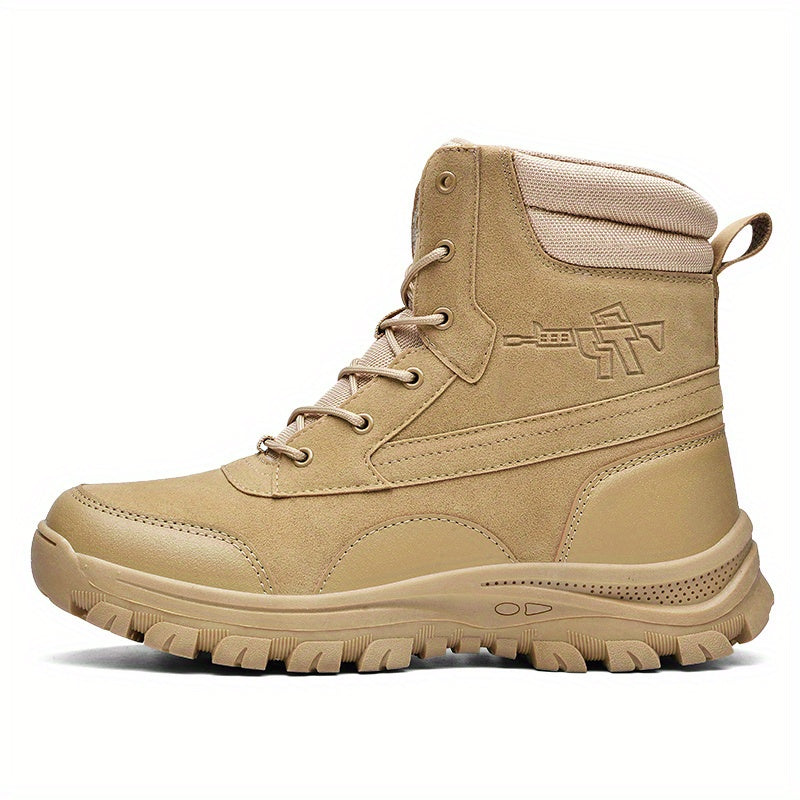 Men's Tactical High Top Lace Up Boots Casual Outdoor Walking Shoes