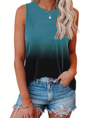 Gradient Print Tank Top Sleeveless Casual Summer Women's Clothing