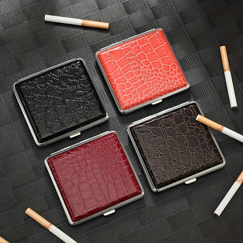 Crocodile Pattern Leather Cigarette Box For Men