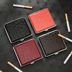 Crocodile Pattern Leather Cigarette Box For Men
