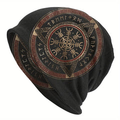 Viking Style Thin Beanie Hats Vegvisir Tree Of Life Pattern Ski Cap