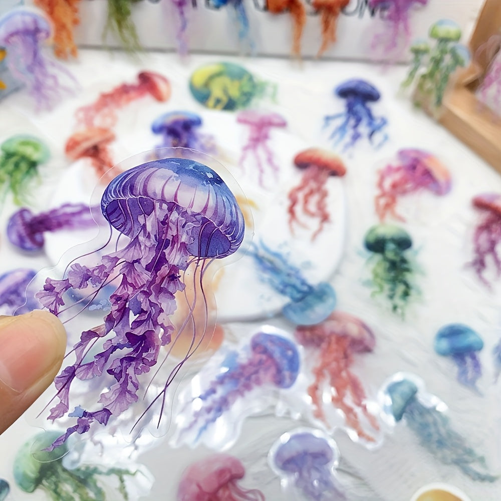 50pcs Jellyfish PET Stickers Decals For Phone Notebook Luggage