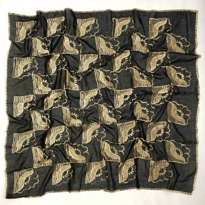 National Style Embroidered Square Scarf Vintage Travel Sunproof Pack Turban