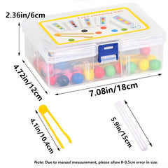 Wooden Beads Test Tube Toy Recognition Sorting Game for Kids