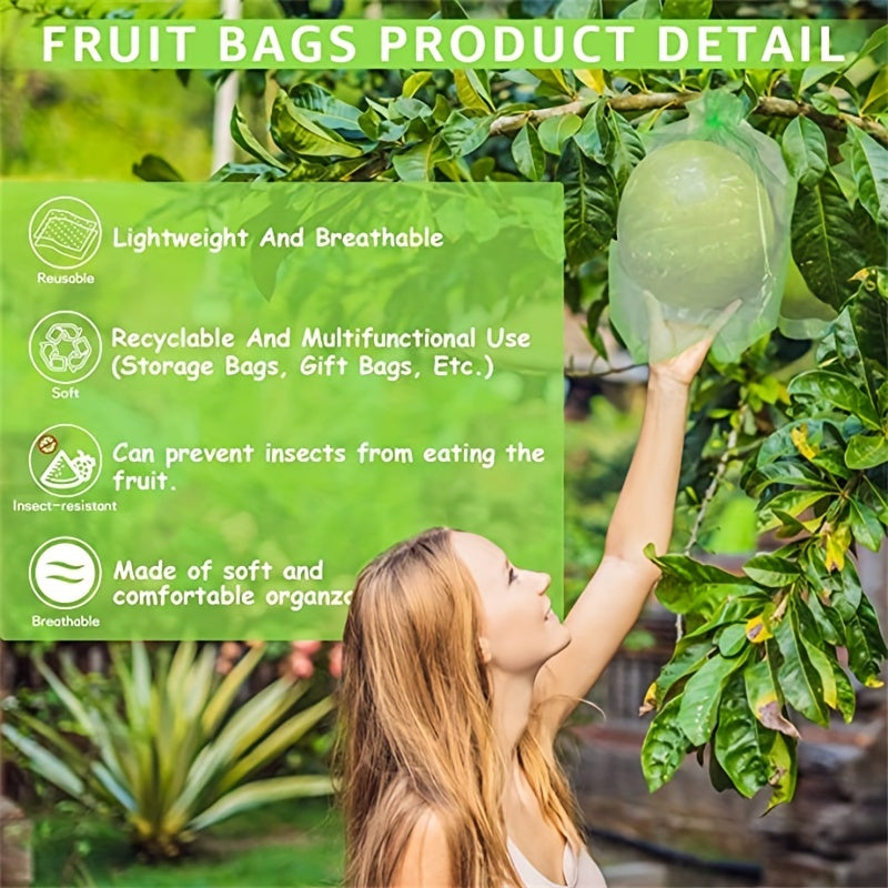 30pcs Reusable Garden Mesh Barrier Bag Tree Protection Mesh Bag