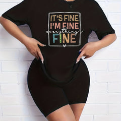 2pcs Summer Casual Sports Sets Letter Graphic T shirts & Solid Shorts