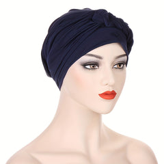 Solid Braided Turban Cap Headwrap Lightweight Bonnet Beanies