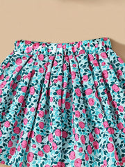 Toddler Girls Flowers Graphic Elastic Waist Skirt For Party Vacation