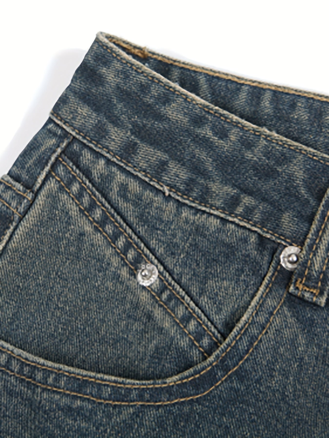Vintage Distressed Jeans Men's Casual Straight Leg Denim Pants