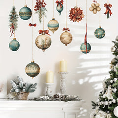 Christmas Wall Decal Merry Christmas Hanging Red Berry Wall Stickers