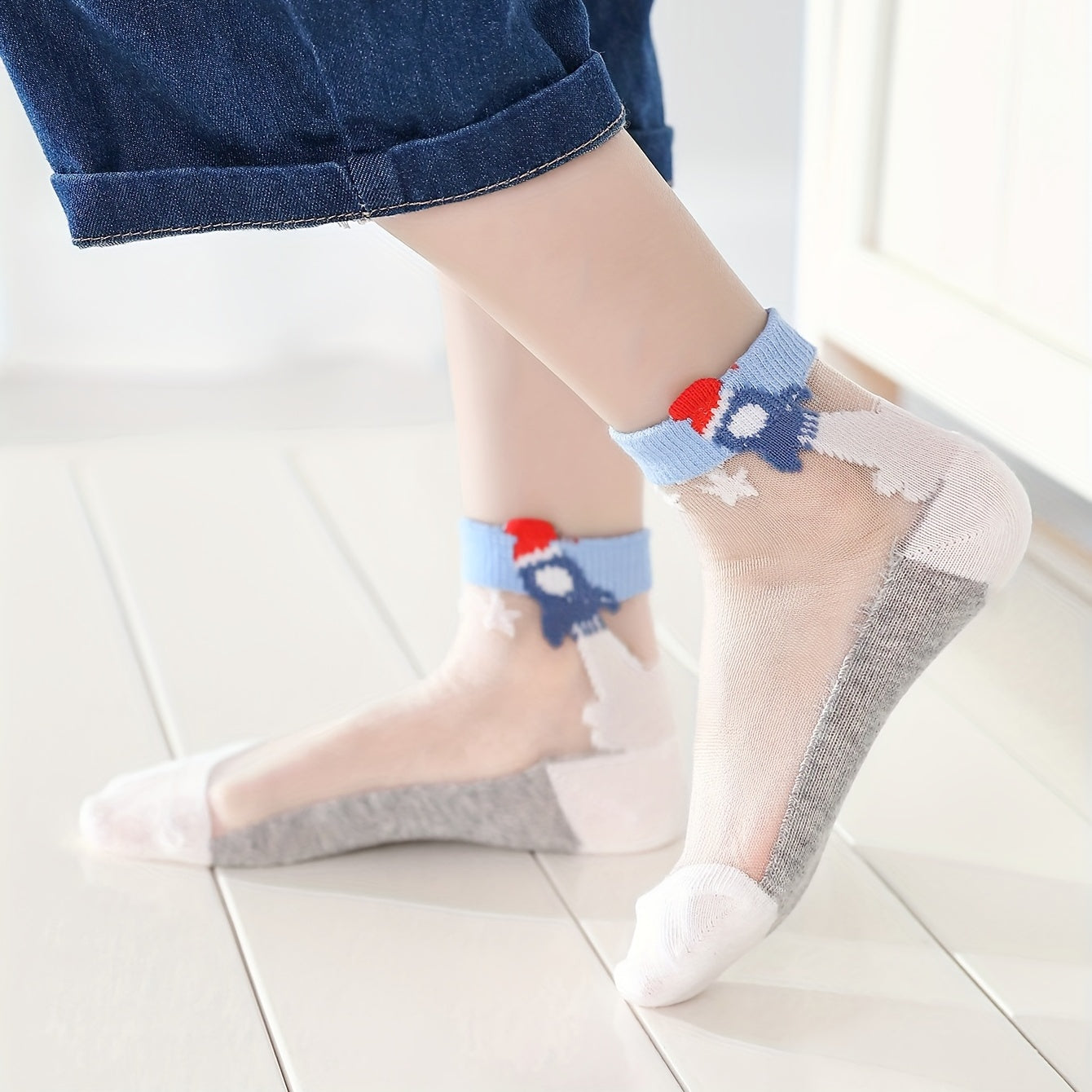 5 Pairs Boys Rocket Casual Ankle Socks Breathable Sport Socks Kids Toddlers
