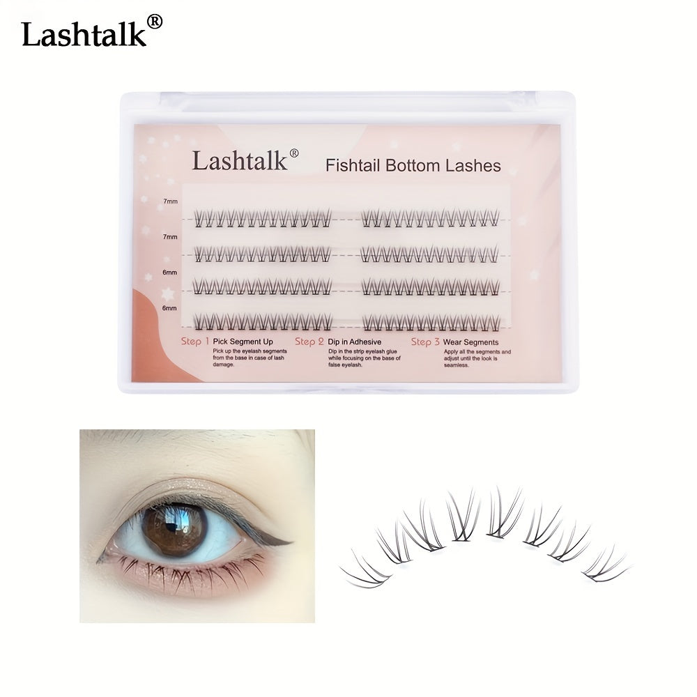 3D Fishtail Bottom Lower Lashes Natural Nude Makeup