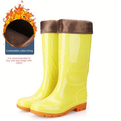 Solid Quick Drying Flat Rain Boots Waterproof Non Slip Thickened Outdoor PVC Cas
