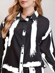 Graphic Print Long Sleeve Shirt & Pants Set