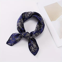 Vintage Bohemia Paisley Print Silk Square Scarf