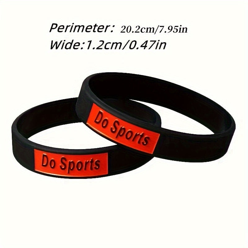 2pcs Silicone Sports Bracelet Comfortable Wristband for Fitness & Sports