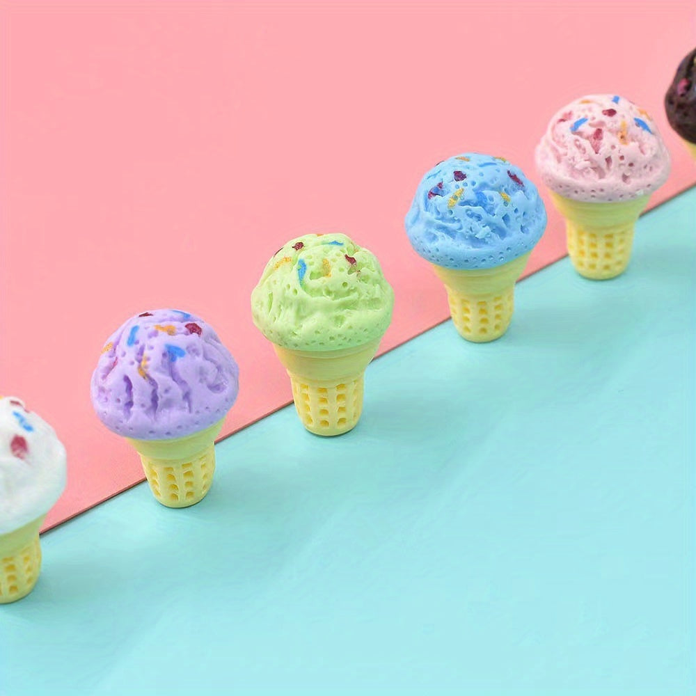 10pcs Mixed Pack DIY Ice Cream Donut Accessories for Crafts and Decor