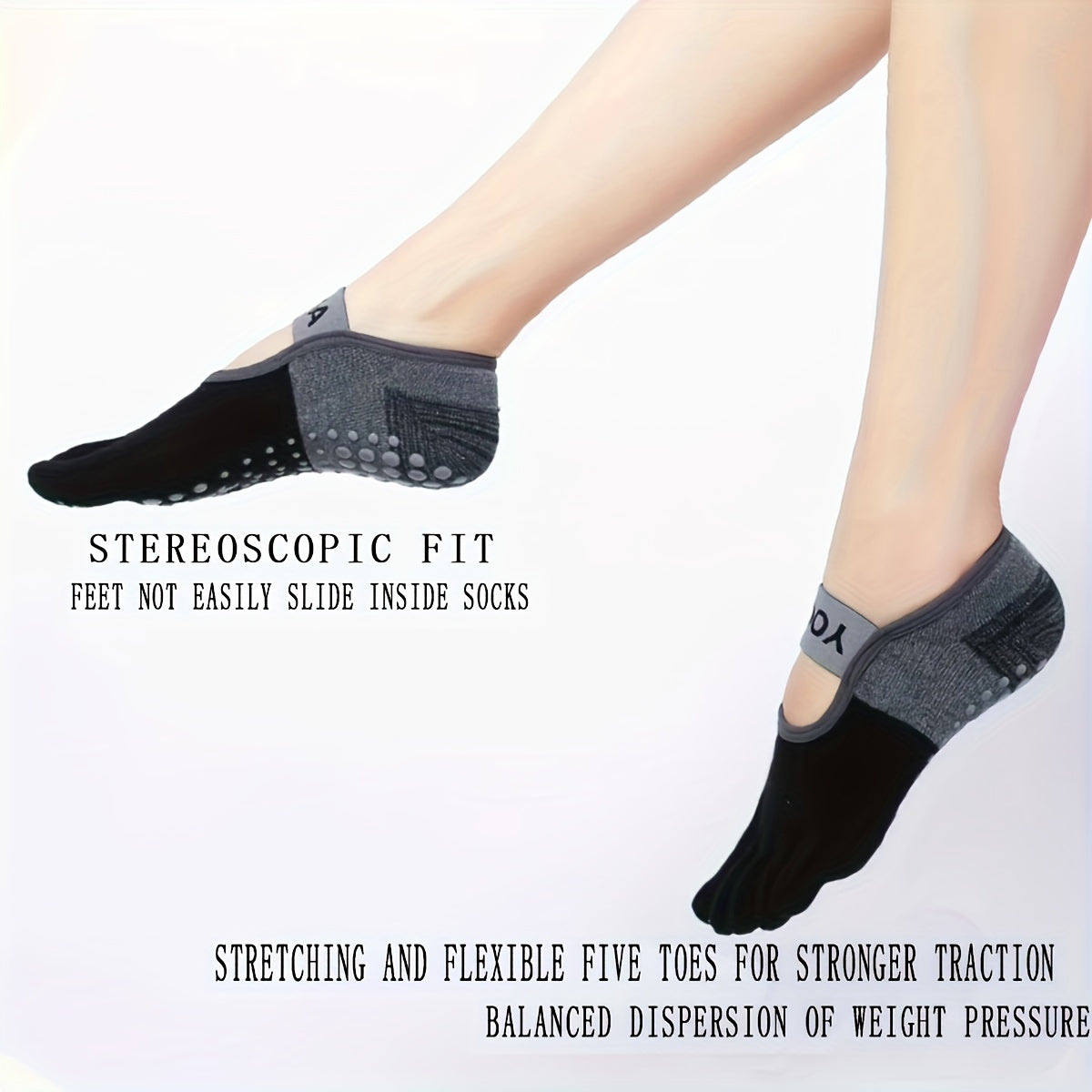 Cut Out Toe Ankle Non Slip Yoga Pilates Socks for Women