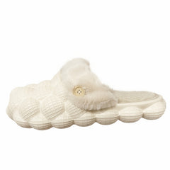 Women's Comfortable Fleece Outdoor Platform Hole Slippers