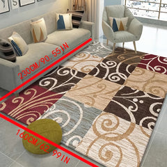 Contemporary Floral Area Rug Non-slip Soft Polyester Carpet