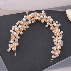 Golden Beaded Headband Wedding Bridal Headband