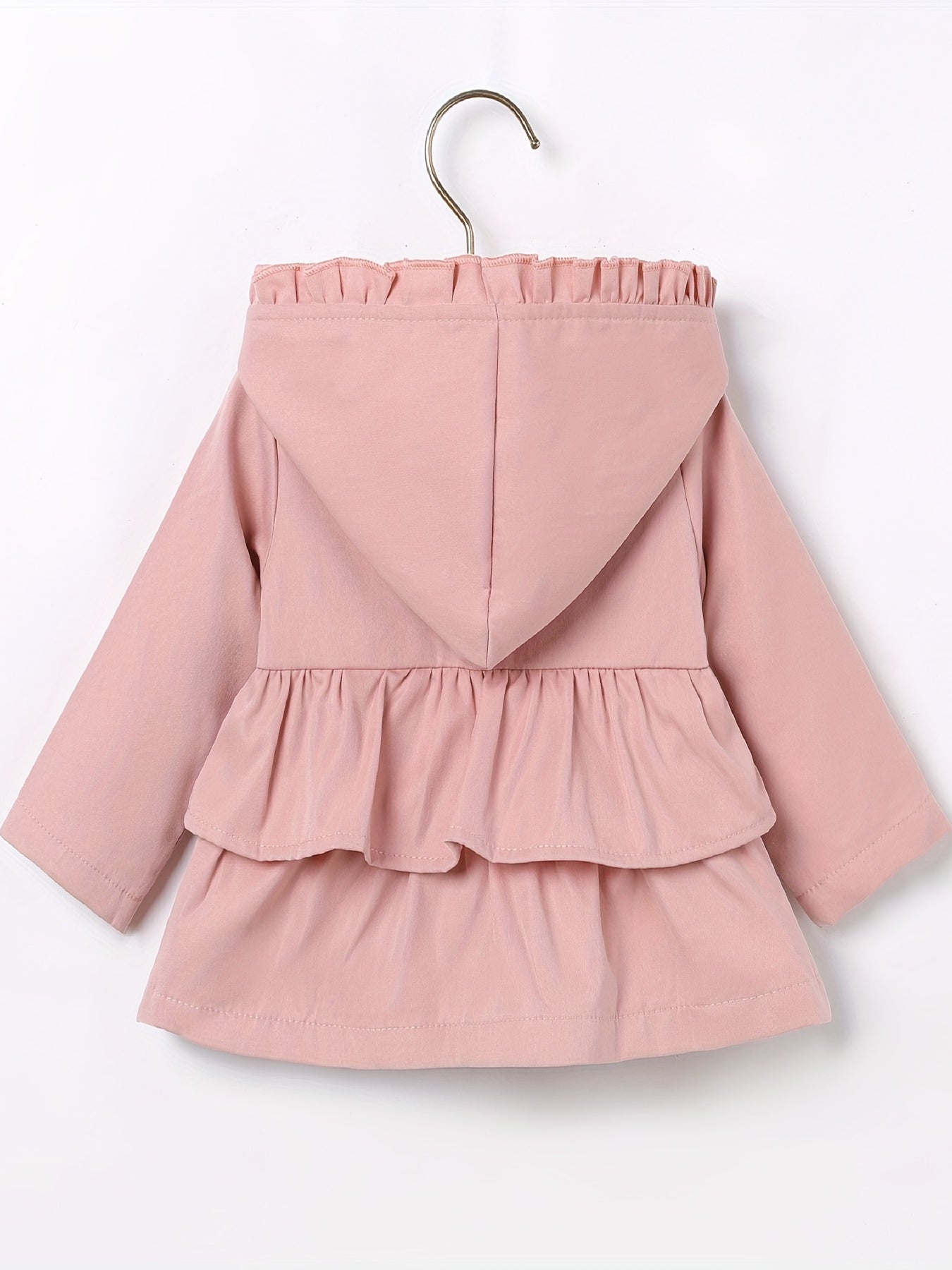 Cute Toddler Girls' Ruffle Trim Hooded Coat