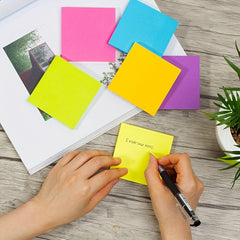 6 Packs Sticky Notes 7.62x7.62 Cm Bright Self Adhesive Pads 50 Sheets Pad