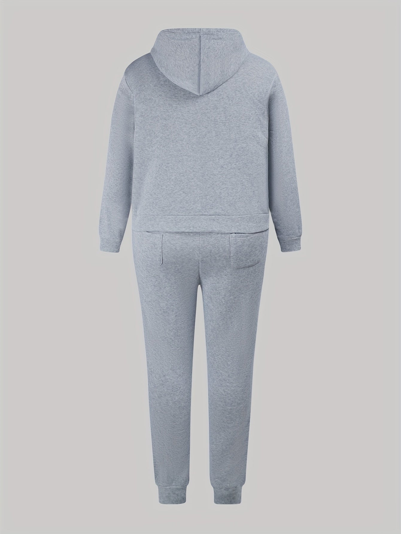Zipper Front Hoodie & Joggers Two Piece Set