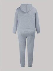 Zipper Front Hoodie & Joggers Two Piece Set