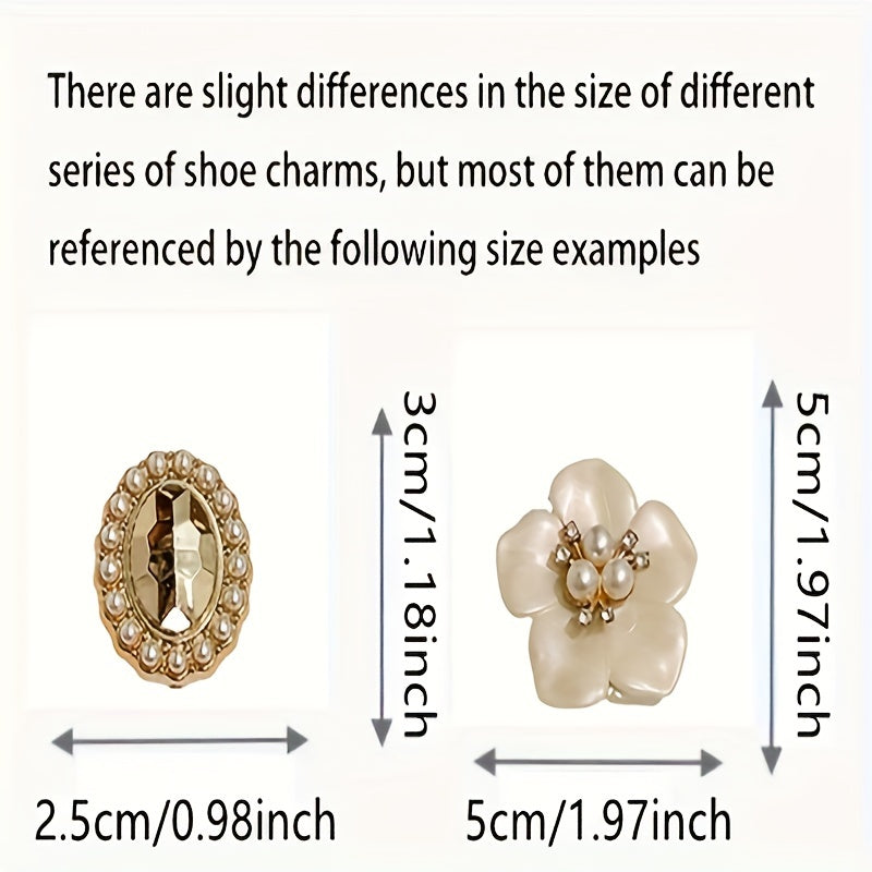18pcs Style Hole Shoes Golden Butterfly Rhinestone Chain Access