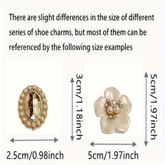 18pcs Style Hole Shoes Golden Butterfly Rhinestone Chain Access