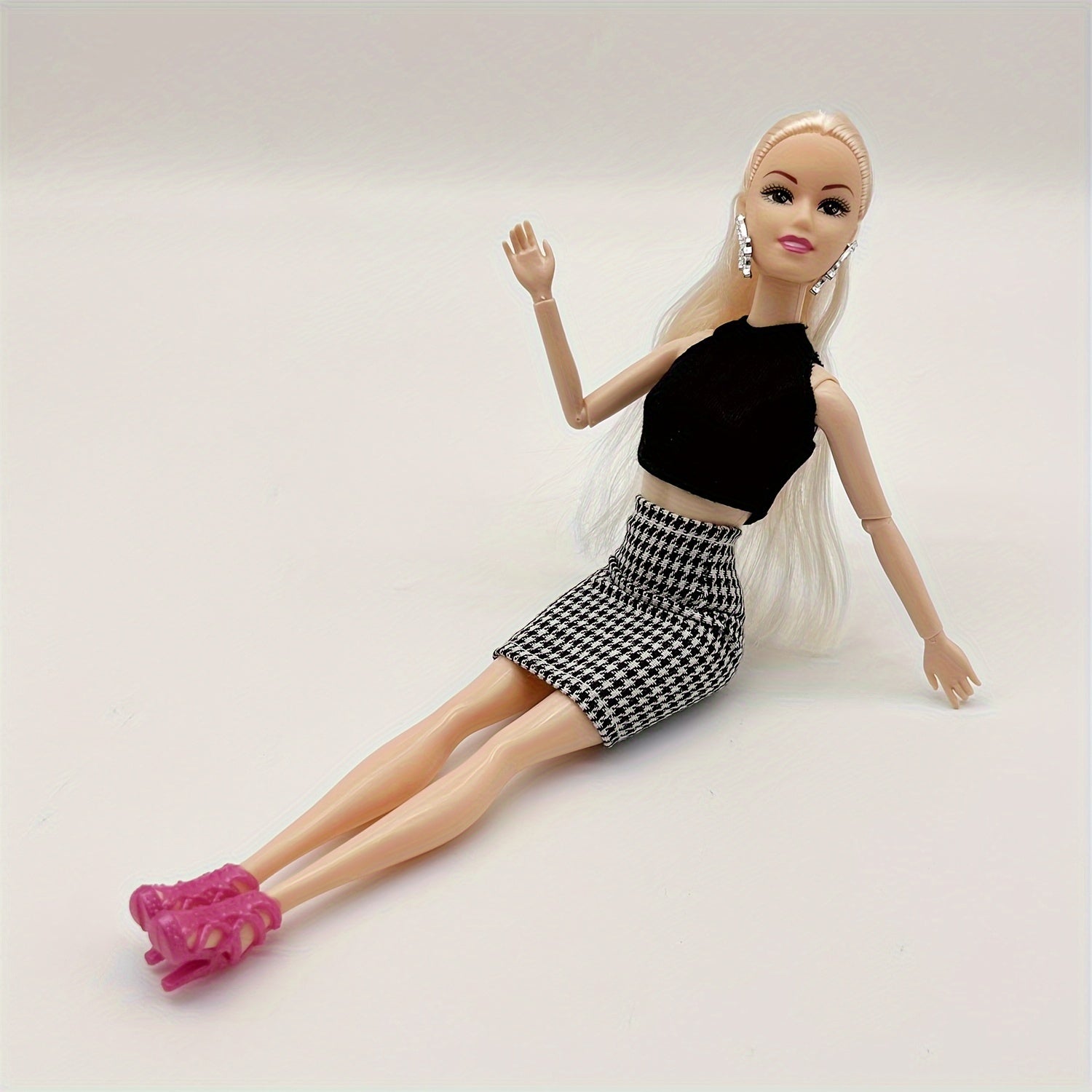 Movable Plaid Doll Kids Gift for Festivals