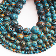Synthesis Malachite Beads Round Loose Gemstone Beads For Jewelry Making 4mm-12mm