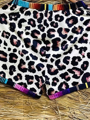 Leopard Print Drawstring Shorts Casual Elastic Waist Summer Shorts
