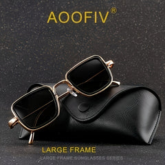 Retro Thick Frame Metal Sunglasses Men Women Party Driving Decors