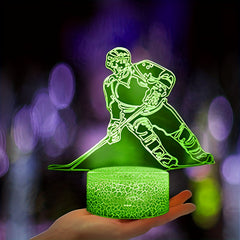 Hockey Player 3D Night Light 16 Colors Remote Control Room Decor