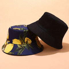 Fruit Print Cartoon Bucket Hat Reversible Basin Fisherman Cap