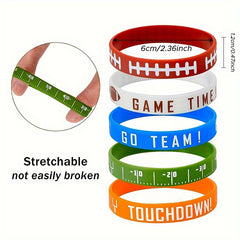 5 Pcs Rugby Silicone Bracelet: Inspirational Sports Wristband