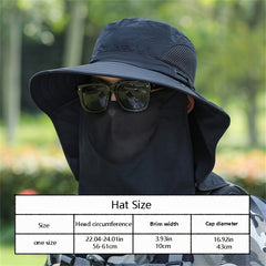 Breathable Sun Hat with Waterproof Wide Brim for Fishing