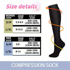 Compression Socks 15-20 mmHg Knee High for Women & Men Nurses Running