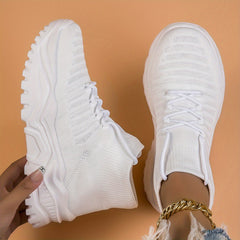 Women's Solid Thick Bottom Sock Sneakers Soft Breathable Sport Shoes