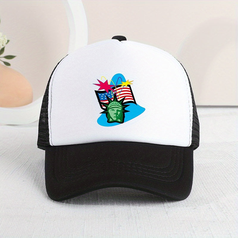 Independence Sports Golf Dad Hat Flag Printed Baseball Cap Unisex Mesh Trucker