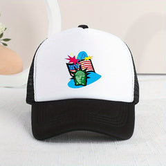 Independence Sports Golf Dad Hat Flag Printed Baseball Cap Unisex Mesh Trucker