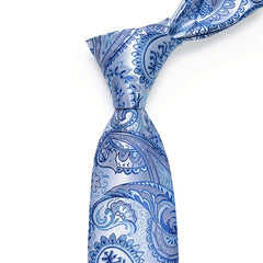 Men's Formal Silk Paisley Necktie Clip For Party Wedding